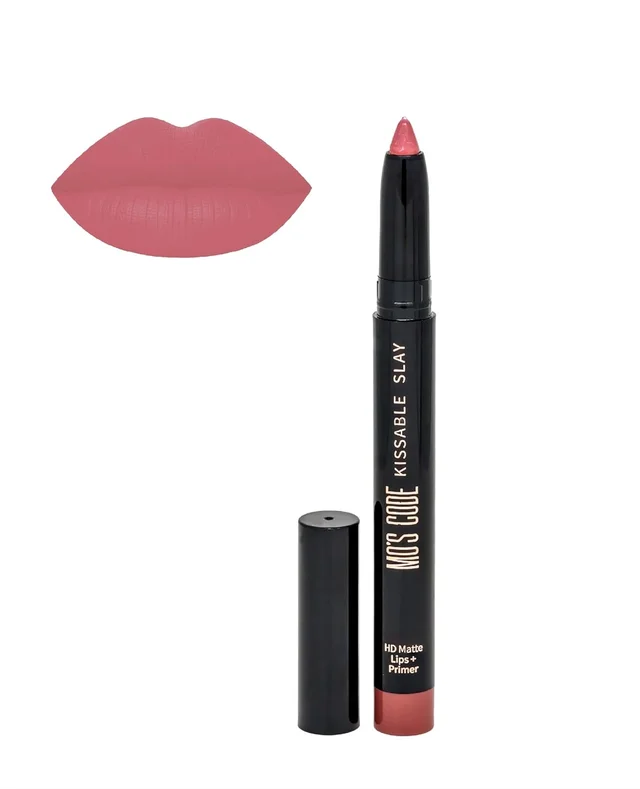 MOS CODE Kissable Slay HD Matte Cryon Lipstick withLips + Primer 1.6g, Caramel Breeze 03 | Waterproof, Smudge Proof, Long Lasting Matte Lipstick | Vitamin E Enriched, Hydrating