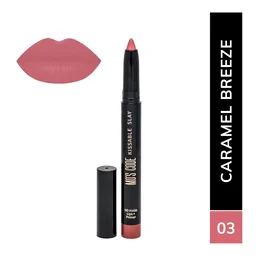 MOS CODE Kissable Slay HD Matte Cryon Lipstick withLips + Primer 1.6g, Caramel Breeze 03 | Waterproof, Smudge Proof, Long Lasting Matte Lipstick | Vitamin E Enriched, Hydrating
