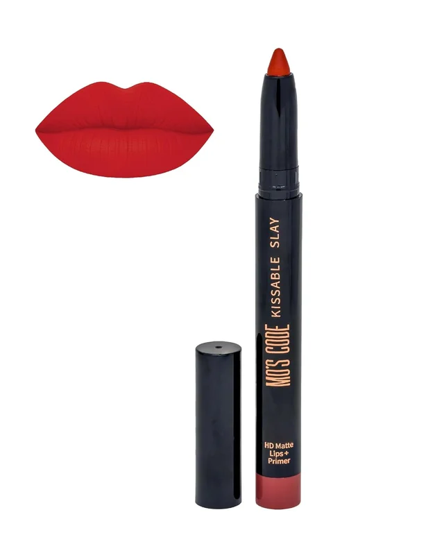 MOS CODE Kissable Slay HD Matte Cryon Lipstick withLips + Primer 1.6g, Dark Cocoa 05 | Waterproof, Smudge Proof, Long Lasting Matte Lipstick | Vitamin E Enriched, Hydrating