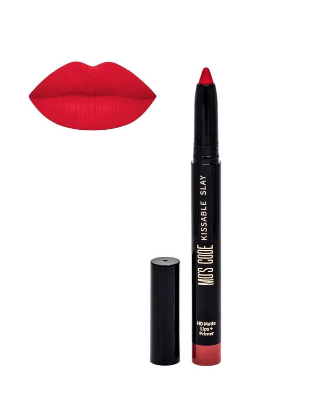MOS CODE Kissable Slay HD Matte Cryon Lipstick withLips + Primer 1.6g, Wild Rose 01 | Waterproof, Smudge Proof, Long Lasting Matte Lipstick | Vitamin E, Hydrating, Alcohol Free