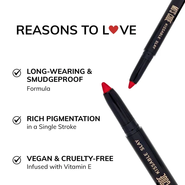 MOS CODE Kissable Slay HD Matte Cryon Lipstick withLips + Primer 1.6g, Wild Rose 01 | Waterproof, Smudge Proof, Long Lasting Matte Lipstick | Vitamin E, Hydrating, Alcohol Free