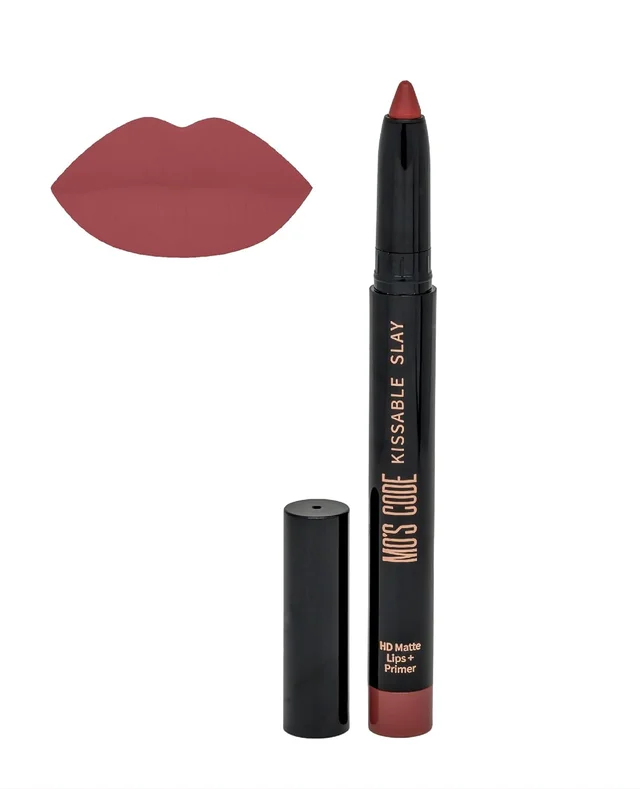 MOS CODE Kissable Slay HD Matte Cryon Lipstick withLips + Primer 1.6g, Espresso Shot 41 | Waterproof, Smudge Proof, Long Lasting Matte Lipstick | Vitamin E Enriched, Hydrating