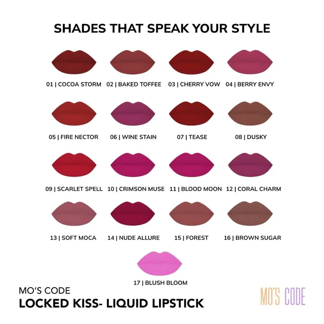 MOS CODE MOS Code Locked Kiss Transfer Proof Liquid Lipstick 7ml - Shade 01 Cocoa Storm | Waterproof, Smudgeproof, Long-Wearing & Hydrating | Vitamin E, Jojoba Oil, Argan Oil & Shea Butter