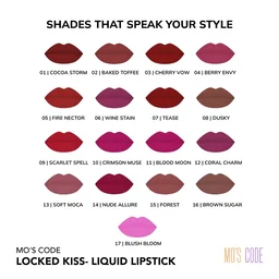 MOS CODE MOS Code Locked Kiss Transfer Proof Liquid Lipstick 7ml - Shade 01 Cocoa Storm | Waterproof, Smudgeproof, Long-Wearing & Hydrating | Vitamin E, Jojoba Oil, Argan Oil & Shea Butter