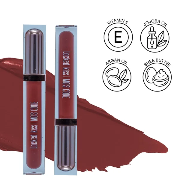 MOS CODE MOS Code Locked Kiss Transfer Proof Liquid Lipstick 7ml - Shade 02 Baked Toffee | Waterproof, Smudgeproof, Long-Wearing & Hydrating | Vitamin E, Jojoba Oil, Argan Oil & Shea Butter