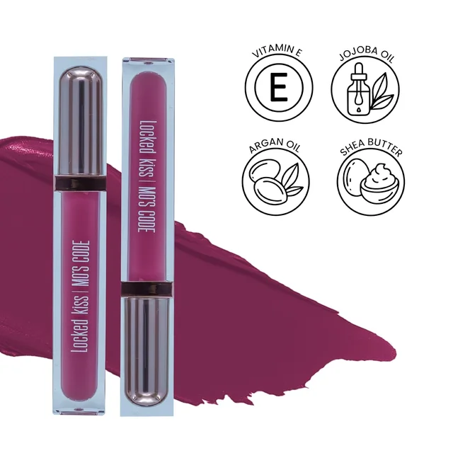 MOS CODE MOS Code Locked Kiss Transfer Proof Liquid Lipstick 7ml - Shade 06 Wine Stain | Waterproof, Smudgeproof, Long-Wearing & Hydrating | Vitamin E, Jojoba Oil, Argan Oil & Shea Butter