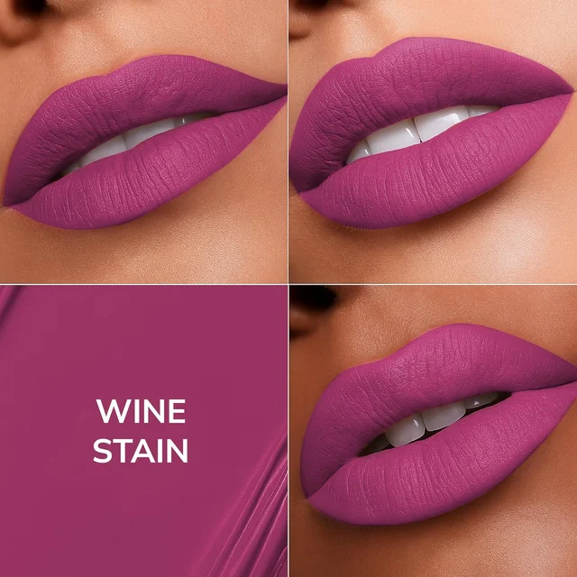 MOS CODE MOS Code Locked Kiss Transfer Proof Liquid Lipstick 7ml - Shade 06 Wine Stain | Waterproof, Smudgeproof, Long-Wearing & Hydrating | Vitamin E, Jojoba Oil, Argan Oil & Shea Butter