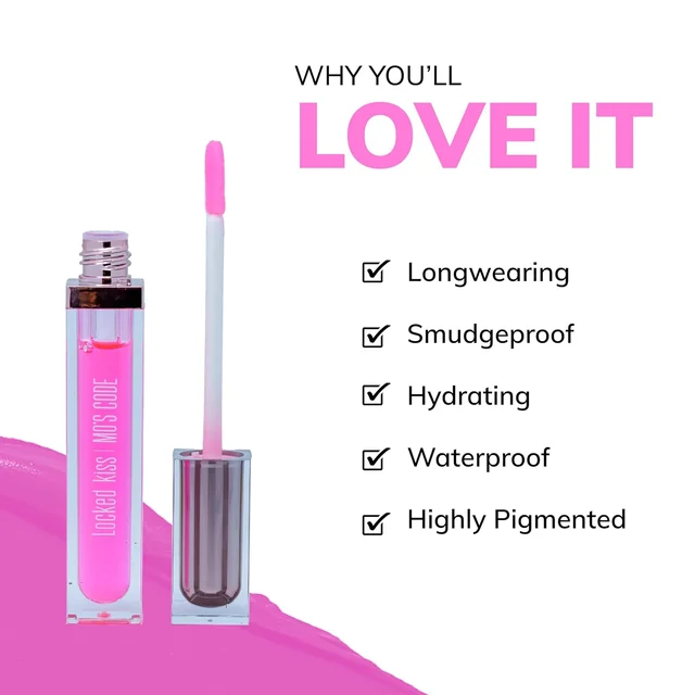 MOS CODE MOS Code Locked Kiss Transfer Proof Liquid Lipstick 7ml - Shade 17 Blush Bloom | Waterproof, Smudgeproof, Long-Wearing & Hydrating | Vitamin E, Jojoba Oil, Argan Oil & Shea Butter