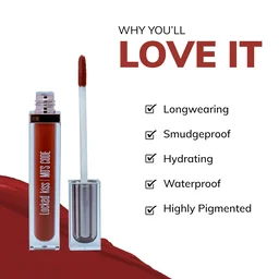 MOS CODE MOS Code Locked Kiss Transfer Proof Liquid Lipstick 7ml - Shade 05 Fire Nectro | Waterproof, Smudgeproof, Long-Wearing & Hydrating | Vitamin E, Jojoba Oil, Argan Oil & Shea Butter