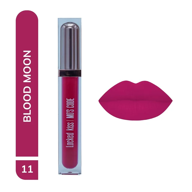 MOS CODE MOS Code Locked Kiss Transfer Proof Liquid Lipstick 7ml - Shade 11 Blood Moon | Waterproof, Smudgeproof, Long-Wearing & Hydrating | Vitamin E, Jojoba Oil, Argan Oil & Shea Butter