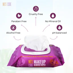 MOS CODE Makeup Remover Wipes - 25 Wet Wipes | Waterproof Makeup Remover | Face Cleansing Wipes | Enriched with Aloe Vera & Jojoba Oil | Soft on Skin | Alcohol, Paraben & Cruelty-Free Formula