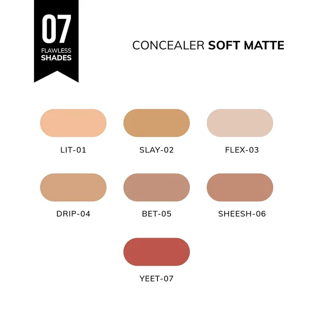 MOS CODE Soft Matte Liquid Concealer 8g - Drip Shade | Full Coverage | Blendable | Long-Lasting | Sweat Proof | Transferproof | Lightweight | Matte Finish