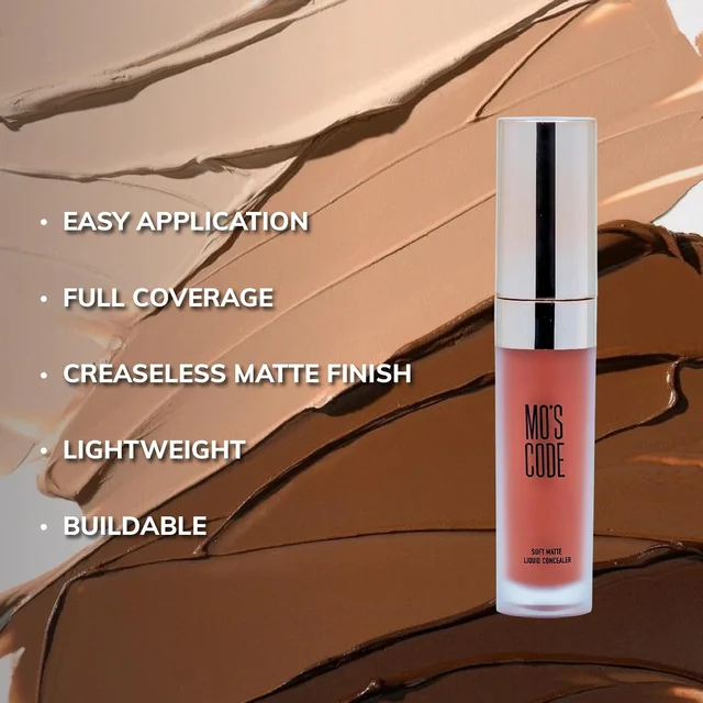 MOS CODE Soft Matte Liquid Concealer 8g - Yeet Shade | Full Coverage Matte Finish | Blendable, Transfer-Proof & Sweat-Proof | Long-Lasting Lightweight Concealer