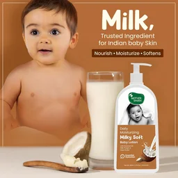 Mother Sparsh Milky Soft Baby Lotion 200ml | Deeply Moisturizes & Nourishes | Enriched with Coconut Oil, Milk Protein & Shea Butter | Gentle & Safe for Baby's Delicate Skin