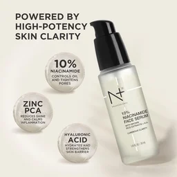 N Plus 10% Niacinamide Face Serum 30ml | With Brown Rice Extracts & Hyaluronic Acid | For Luminous Clarity | Helps Brighten Dull-Looking Skin & Improve Uneven Tone