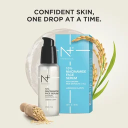 N Plus 10% Niacinamide Face Serum 30ml | With Brown Rice Extracts & Hyaluronic Acid | For Luminous Clarity | Helps Brighten Dull-Looking Skin & Improve Uneven Tone