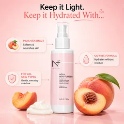 N Plus Aqua Moisturizer 100ml | Peach Extract Enriched Face Moisturizer for Soft & Hydrated Skin | Daily Hydrating Cream for Smooth