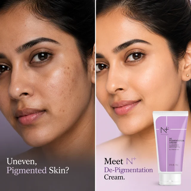 N Plus De Pigmentation Cream 50ml | Daily Face Care Cream for Uneven-Looking Skin Tone | Skin Brightening & Complexion Care | Convenient 50ml Pack