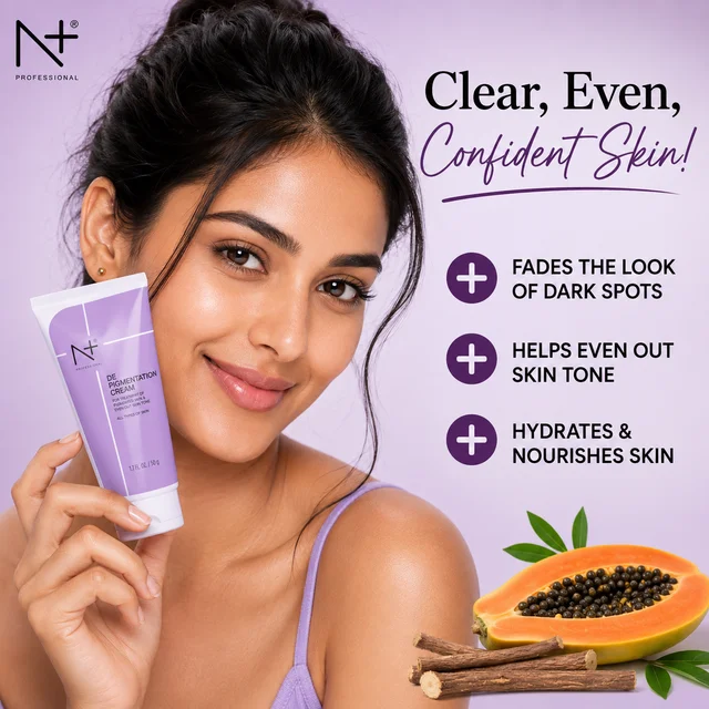 N Plus De Pigmentation Cream 50ml | Daily Face Care Cream for Uneven-Looking Skin Tone | Skin Brightening & Complexion Care | Convenient 50ml Pack