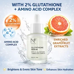 N Plus Glutathione 2% Serum 20ml | Amino Acid Complex | Enriched with Grapefruit Extracts | Helps Boost Skin Radiance, Brightens Dull-Looking Skin & Improves Skin Tone