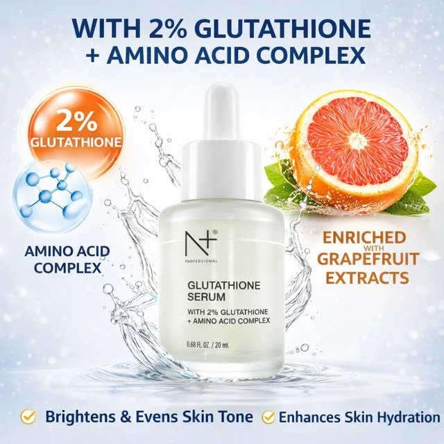 N Plus Glutathione 2% Serum 20ml | Amino Acid Complex | Enriched with Grapefruit Extracts | Helps Boost Skin Radiance, Brightens Dull-Looking Skin & Improves Skin Tone