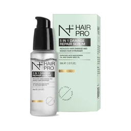 N Plus Hair Pro 5 in 1 Damage Repair Serum 50ml | Enriched with Macadamia Oil & Grape Seed Oil | Nourishing Hair Serum for Smooth, Soft & Manageable Hair