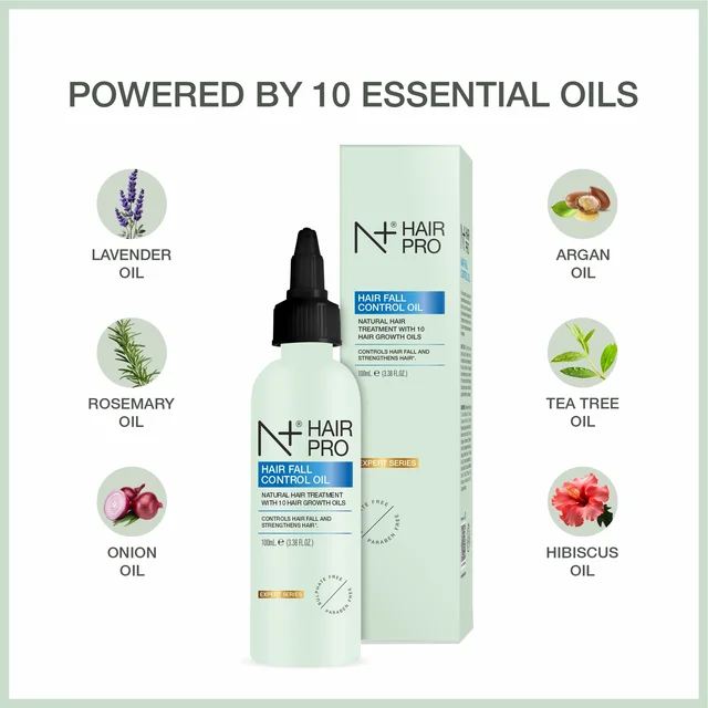 N Plus Hair Pro Hair Fall Control Oil 100ml | Treatment with 10 Hair Growth Oils | Nourishing Hair Oil for Daily Hair Care | Scalp & Hair Nourishment