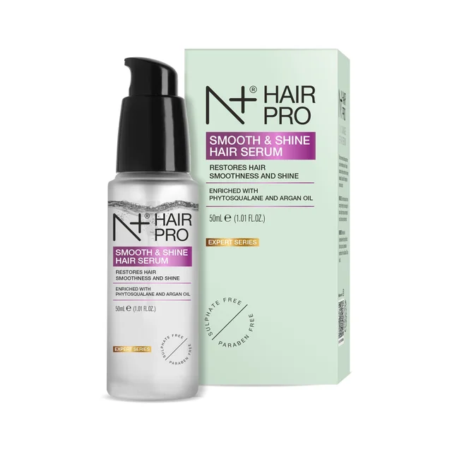 N Plus Hair Pro Smooth & Shine Hair Serum 50ml, Enriched with Phytosqualane & Argan Oil