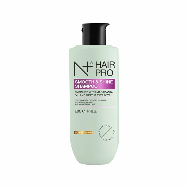 N Plus Hair Pro Smooth & Shine Shampoo 250ml | Frizz Control for Up to 24 Hours | Smoothing Hair Care Shampoo for Soft, Manageable, Shiny & Healthy-Looking Hair