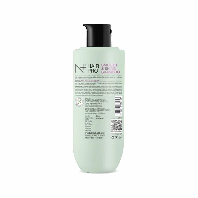 N Plus Hair Pro Smooth & Shine Shampoo 250ml | Frizz Control for Up to 24 Hours | Smoothing Hair Care Shampoo for Soft, Manageable, Shiny & Healthy-Looking Hair