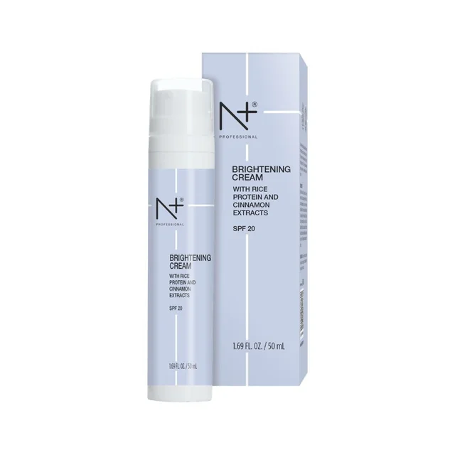 N Plus Professional Brightening Cream 50g SPF 20 | With Rice Protein & Cinnamon Extracts | Daily Face Cream for Brighter-Looking Skin | Sun Protection & Skin Care