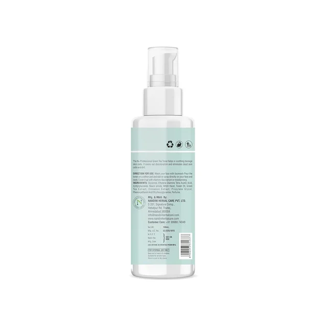 N Plus N PLUS Professional Green Tea Toner for Face 100ml | Helps Tighten Enlarged Pores | Green Tea Face Toner | Paraben Free Formula | Daily Skincare Toner
