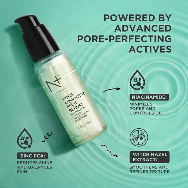 N Plus Professional Pore Minimizer Face Serum 30ml | Helps Minimize the Appearance of Pores | Refines Skin Texture | Paraben Free | Smooth & Even-Looking Complexion