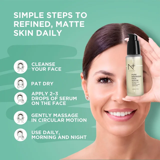 N Plus Professional Pore Minimizer Face Serum 30ml | Helps Minimize the Appearance of Pores | Refines Skin Texture | Paraben Free | Smooth & Even-Looking Complexion