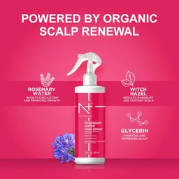 N Plus Professional Rosemary Water Hair Growth Spray 100ml | Hair Mist for Hair Fall Control & Strengthening | Helps Nourish Scalp, Reduce Breakage & Add Shine