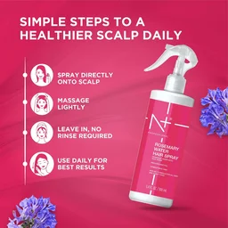 N Plus Professional Rosemary Water Hair Growth Spray 100ml | Hair Mist for Hair Fall Control & Strengthening | Helps Nourish Scalp, Reduce Breakage & Add Shine
