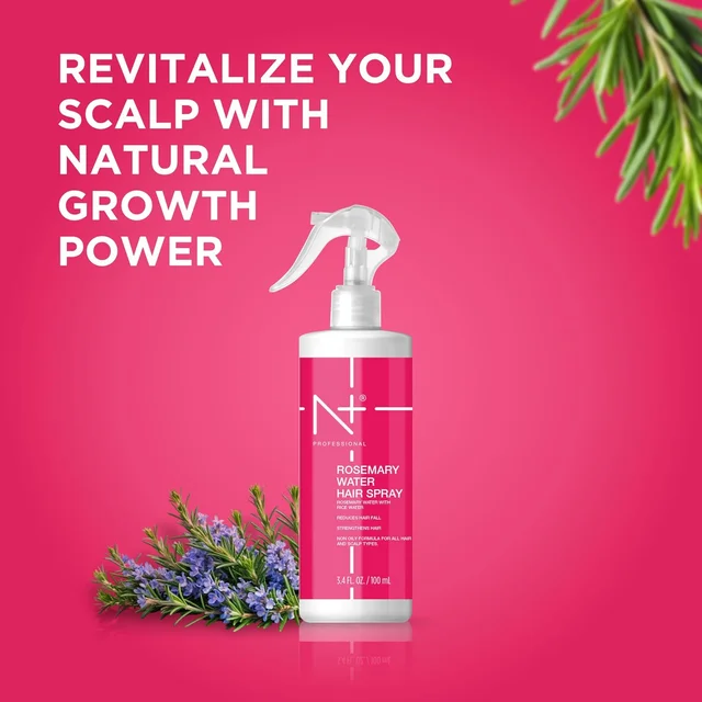 N Plus Professional Rosemary Water Hair Growth Spray 100ml | Hair Mist for Hair Fall Control & Strengthening | Helps Nourish Scalp, Reduce Breakage & Add Shine
