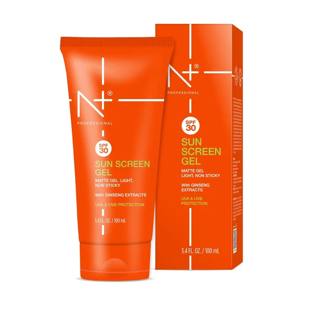 N Plus Professional Sunscreen Gel SPF30 100ml | Matte & Non-Sticky Formula | UVA & UVB Protection | Hydrating Sun Protection Gel | Suitable for All Skin Types
