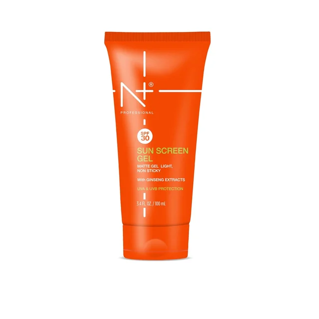 N Plus Professional Sunscreen Gel SPF30 100ml | Matte & Non-Sticky Formula | UVA & UVB Protection | Hydrating Sun Protection Gel | Suitable for All Skin Types