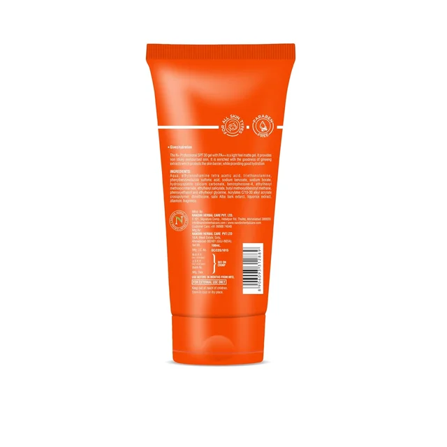 N Plus Professional Sunscreen Gel SPF30 100ml | Matte & Non-Sticky Formula | UVA & UVB Protection | Hydrating Sun Protection Gel | Suitable for All Skin Types