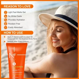 N Plus Professional Sunscreen Gel SPF30 100ml | Matte & Non-Sticky Formula | UVA & UVB Protection | Hydrating Sun Protection Gel | Suitable for All Skin Types