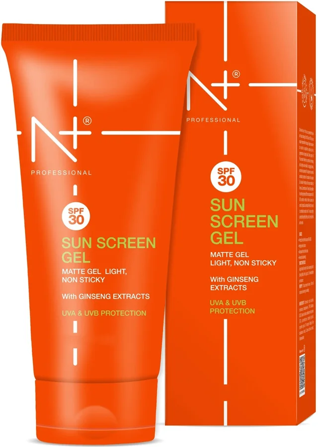 N Plus Professional Sunscreen Gel SPF30 50ml | Matte & Non-Sticky Formula | UVA & UVB Protection | Hydrating Sun Protection Gel | Suitable for All Skin Types