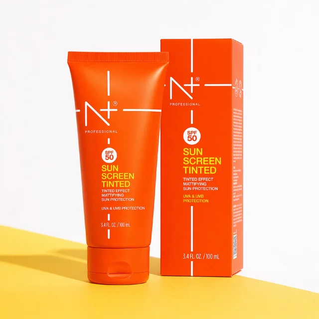 N Plus Professional Tinted Sunscreen 100ml SPF50 | Mattifying Tinted Sun Protection | UVA & UVB Protection | Natural Tinted Effect | Suitable for All Skin Types