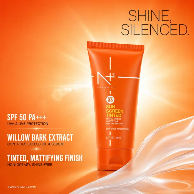 N Plus Professional Tinted Sunscreen 100ml SPF50 | Mattifying Tinted Sun Protection | UVA & UVB Protection | Natural Tinted Effect | Suitable for All Skin Types