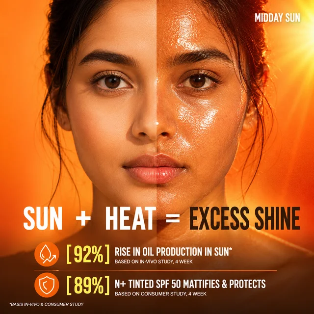 N Plus Professional Tinted Sunscreen 100ml SPF50 | Mattifying Tinted Sun Protection | UVA & UVB Protection | Natural Tinted Effect | Suitable for All Skin Types