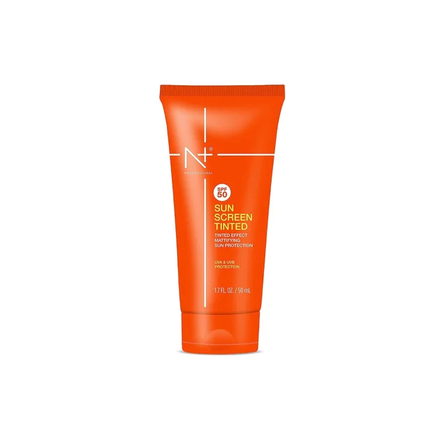 N Plus Professional Tinted Sunscreen 50ml SPF50 | Mattifying Tinted Sun Protection | UVA & UVB Protection | Natural Tinted Effect | Suitable for All Skin Types