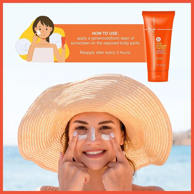 N Plus Professional Tinted Sunscreen 50ml SPF50 | Mattifying Tinted Sun Protection | UVA & UVB Protection | Natural Tinted Effect | Suitable for All Skin Types