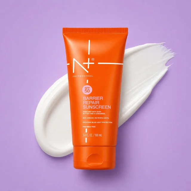 N Plus SPF 50 Barrier Repair Sunscreen Cream 100ml | With Shea Butter & 5 Ceramides | Daily UV Protection | Moisturizing Formula | Sunscreen for Face & Skin