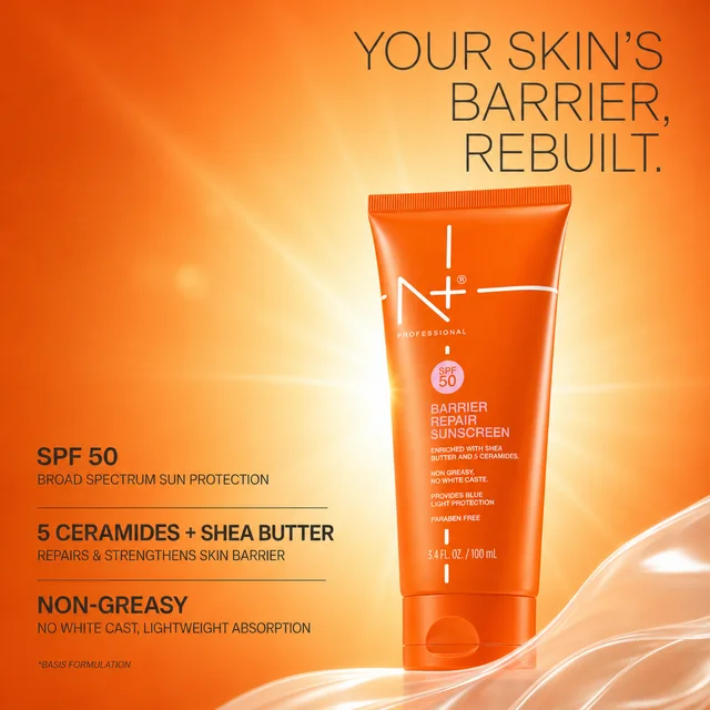 N Plus SPF 50 Barrier Repair Sunscreen Cream 100ml | With Shea Butter & 5 Ceramides | Daily UV Protection | Moisturizing Formula | Sunscreen for Face & Skin