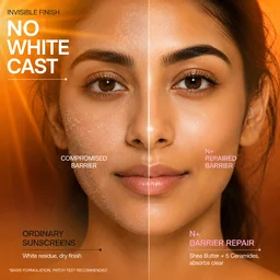 N Plus SPF 50 Barrier Repair Sunscreen Cream 100ml | With Shea Butter & 5 Ceramides | Daily UV Protection | Moisturizing Formula | Sunscreen for Face & Skin